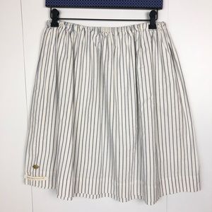 MALLORY SOPHRONIA Maine Made Blue Cream Ticking Stripe Skirt Size Large